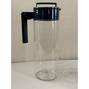 Teavana Takeya Airtight Iced Tea Pitcher Navy Blue Lid 1 Quart BPA Free